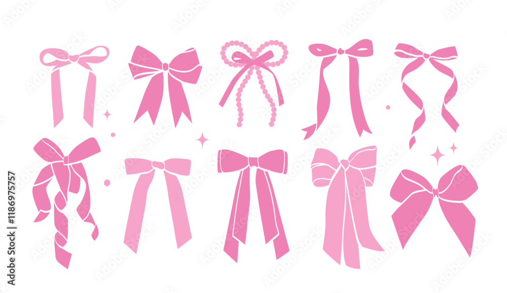 Cute Pink girly aesthetic bow set Cute Pink girly aesthetic bow set