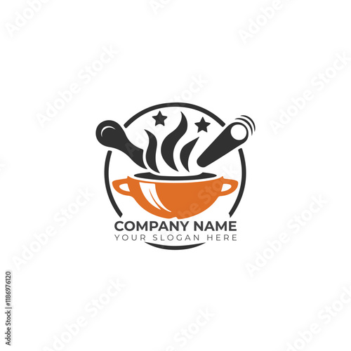 A professional restaurant logo here template design