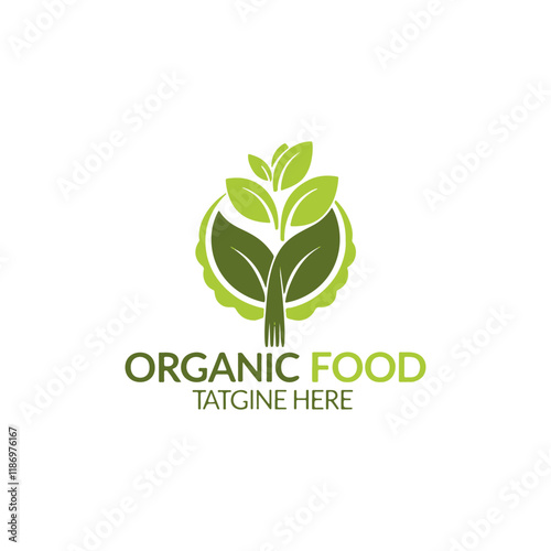 Business Hand drawn organic healthy food logo design