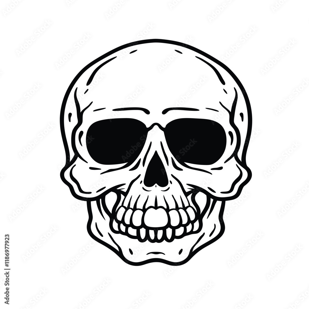 Obraz premium human skull illustration vector with white background