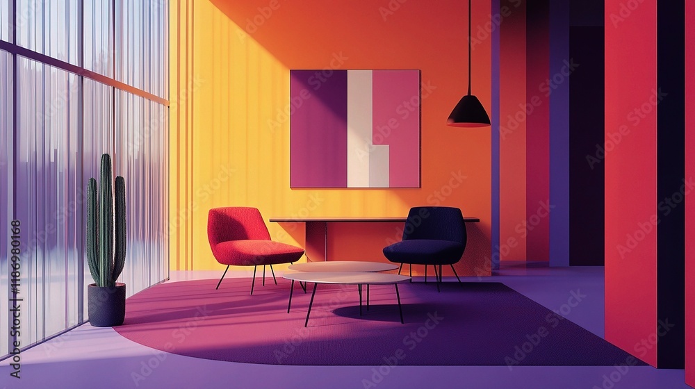Modern 3D Office Interior Design with Clean Lines and Vibrant Colors Modern 3D Office Interior Design with Clean Lines and Vibrant Colors