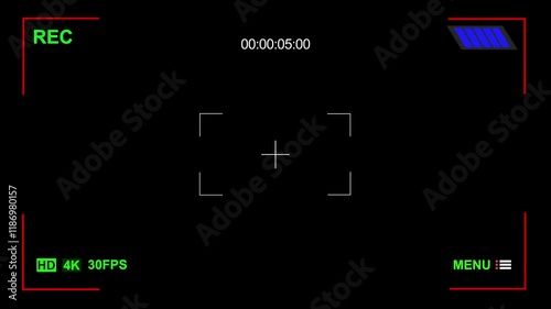 Digital Camera Screen Overlay Animation Background Stock 4k Video.