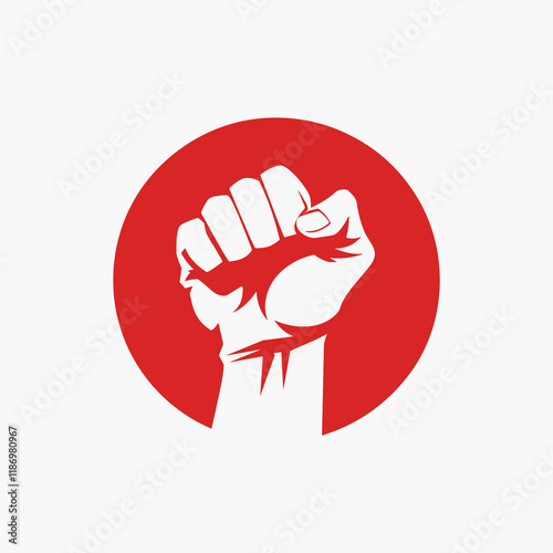 Gesture Hand Fist Logo Template Design Vector