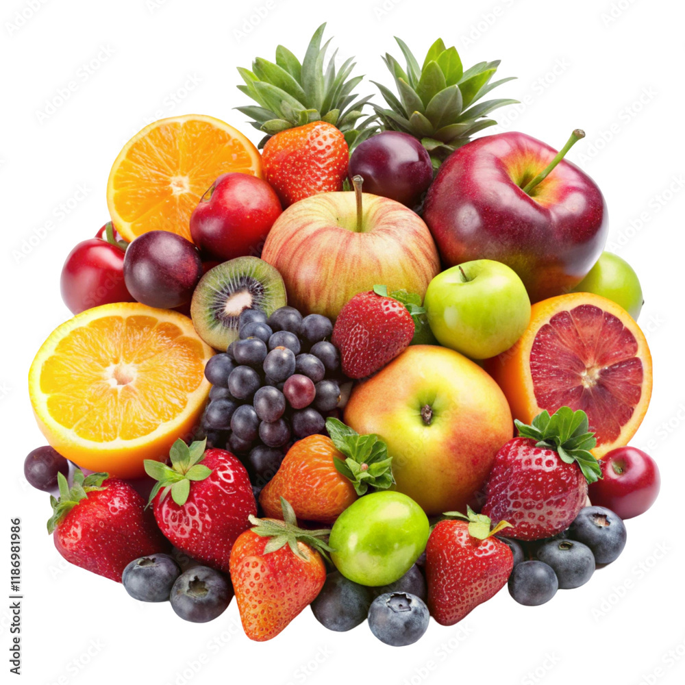Mix fruits isolated on transparent background
Mix fruits isolated on transparent background