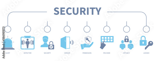 Security banner web icon vector illustration concept