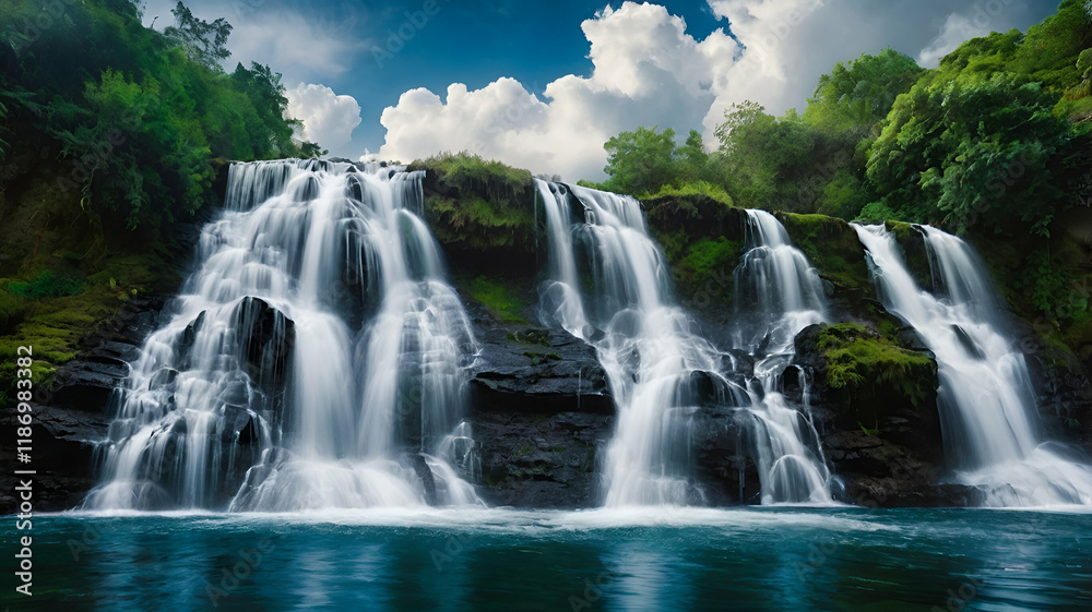 Fototapeta premium waterfall in the mountains