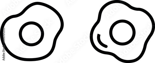 "Delicious Fried Egg Vector Icon Set for Food and Breakfast Designs"
