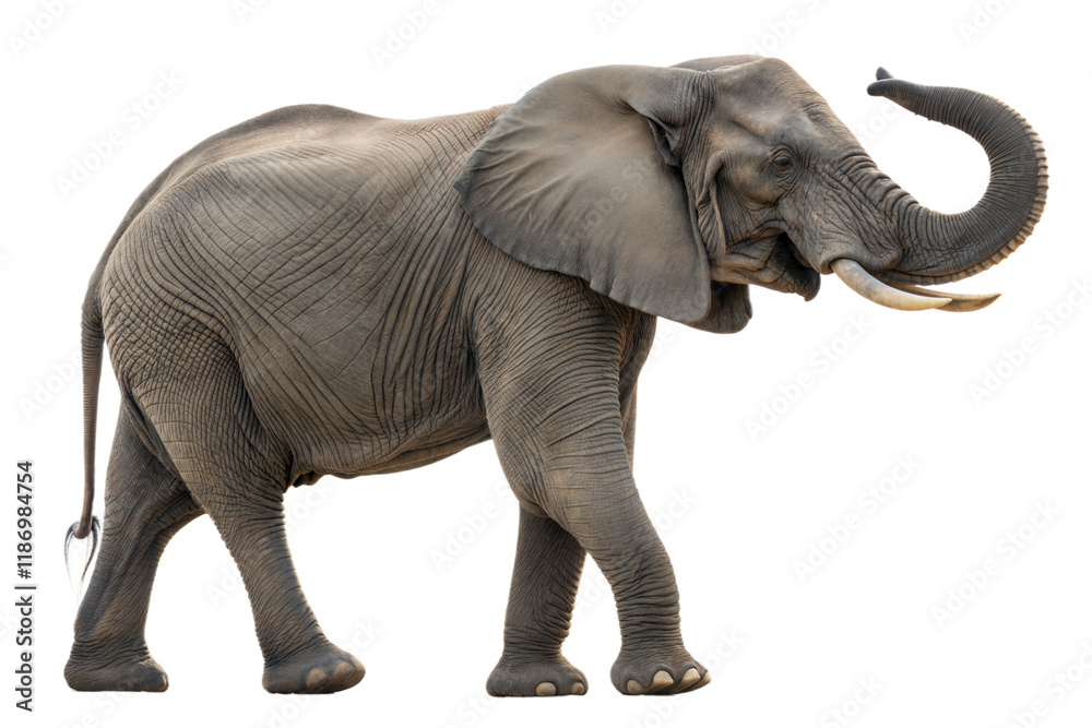 Obraz premium African Elephant with Trunk Raised
