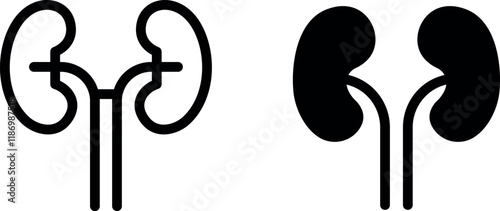 "Kidney Vector Icon Set for Medical and Healthcare Designs"