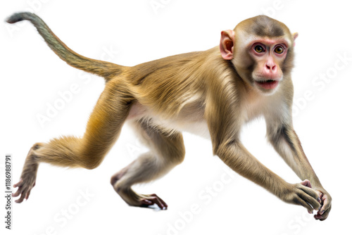 Monkey Jumping on Black Background photo