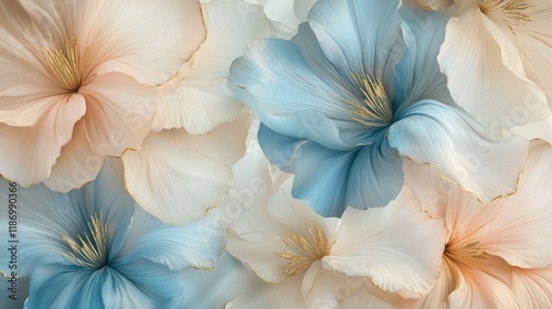 Graceful Blossoms: Abstract Floral Art in Soft Pastels for Prints, Postcards, and Wallpaper