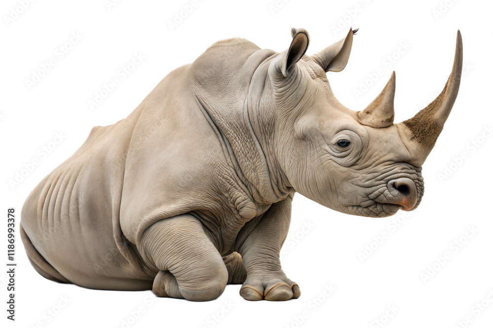 Fototapeta premium White Rhinoceros Sitting