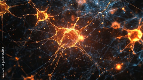 Digital background perfect for tech processes, neural networks, artificial intelligence, data transfer and security, ai generated background for digital storage, multimedia presentations