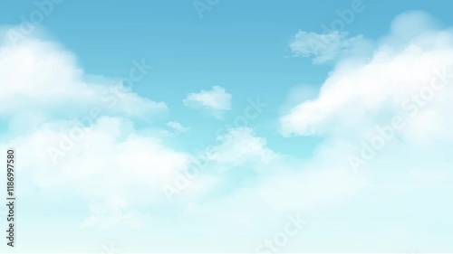 青空と雲の背景　アニメーション