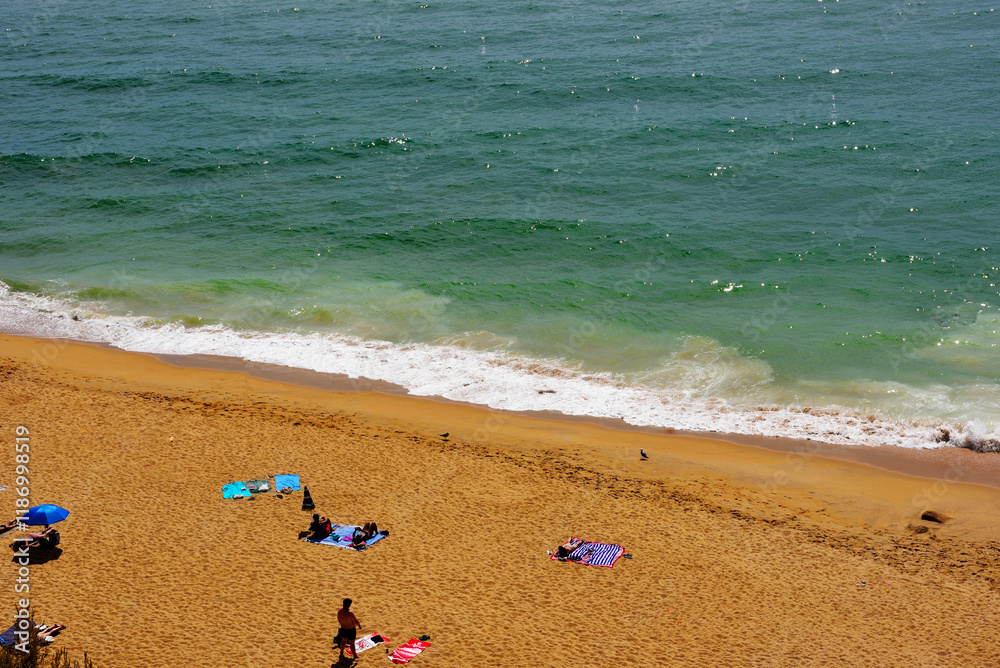 Naklejka premium Algarve coastal town, very popular holiday destination, with sandy beaches and a lively nightlife Albufeira Portugal