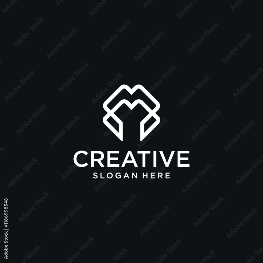 Collection of M letter logos. M logo with technology concept for brands. Collection of M letter logos. M logo with technology concept for brands.