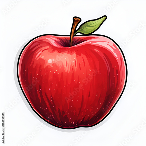 Red apple fruit sticker 