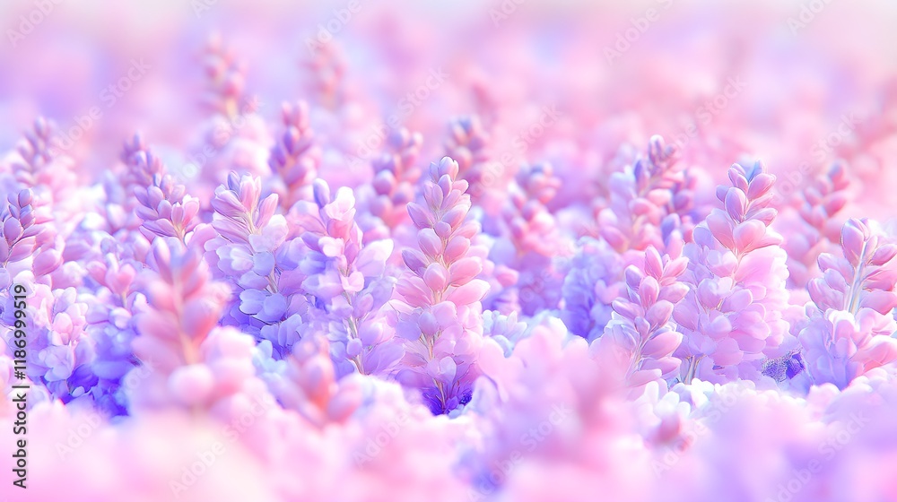 Pastel Pink and Lavender Flowers with Bokeh Background