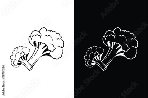 Broccoli icon vector on White Background ,Vector Art Illustration on white background.