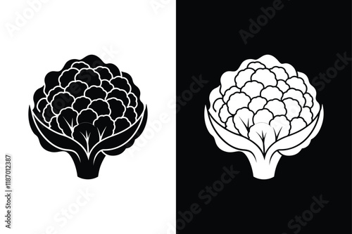 Cauliflower icon vector on White Background ,Vector Art Illustration on white background.