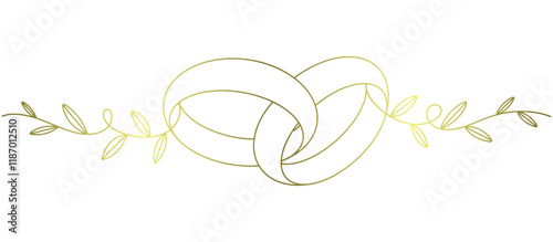 Line art style illustration of a Couple of wedding rings on white background vector eps