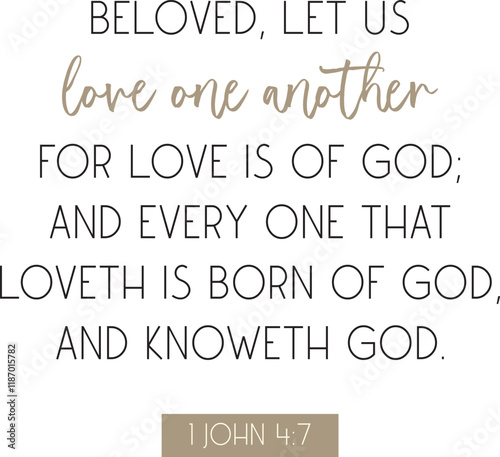 Love Bible Verse, Love poster, Love Home decor, Christian biblical quote, vector illustration