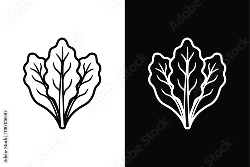 Collard greens  icon vector on White Background ,Vector Art Illustration on white background.