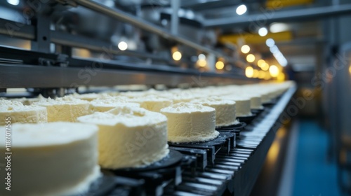 Dairy Factory Conveyor Belt Fresh Cheese Production