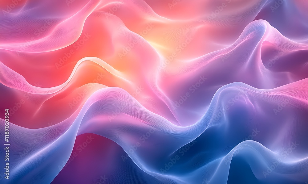 Abstract Background Featuring Graceful Wavy Lines in a Gradient of Soothing Colors Abstract Background Featuring Graceful Wavy Lines in a Gradient of Soothing Colors