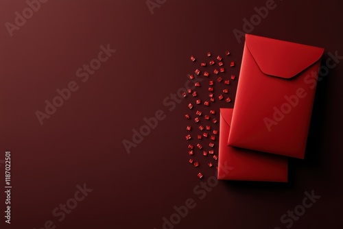 Festive red envelope exchange joyful lunar new year moments photo