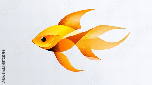 Abstract goldfish illustration. Warm tones, sleek design, dynamic movement.  Perfect for aquatic themes.