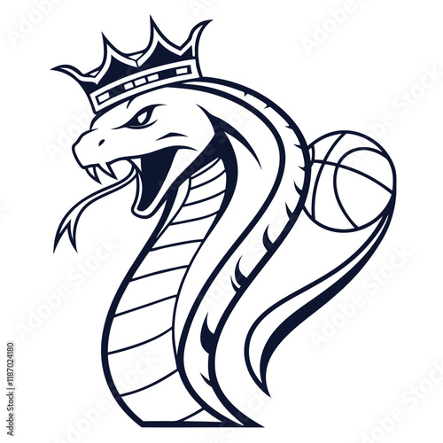 minimalist vector mascot logo of a cobra snake kin eps