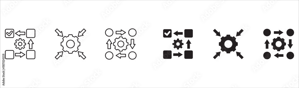 Growth icon set. Business improvement icons. Contains Icons and symbol of development progress, management, program, processing. Growth icon set. Business improvement icons. Contains Icons and symbol of development progress, management, program, processing.