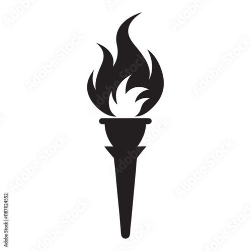 Burning flame torch icon vector illustration on a white background