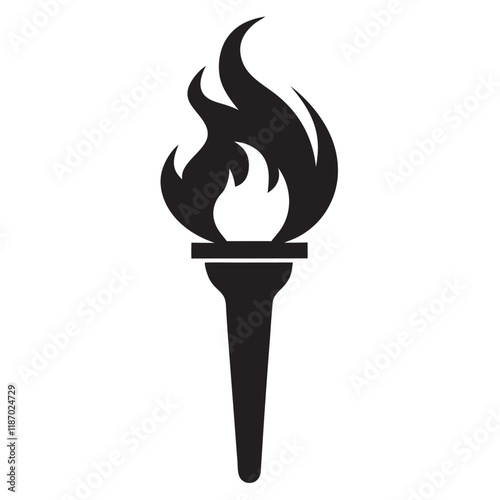 Burning flame torch icon vector illustration on a white background
