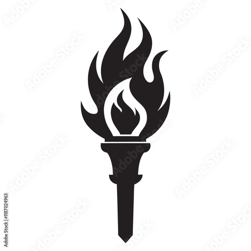 Burning flame torch icon vector illustration on a white background