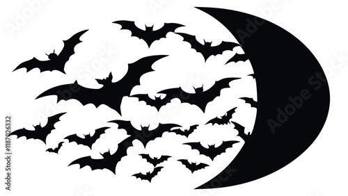 Bats Swarming Across the Moon
