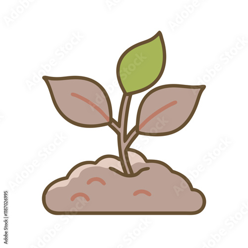 Eco-friendly plant sprout icon in soil