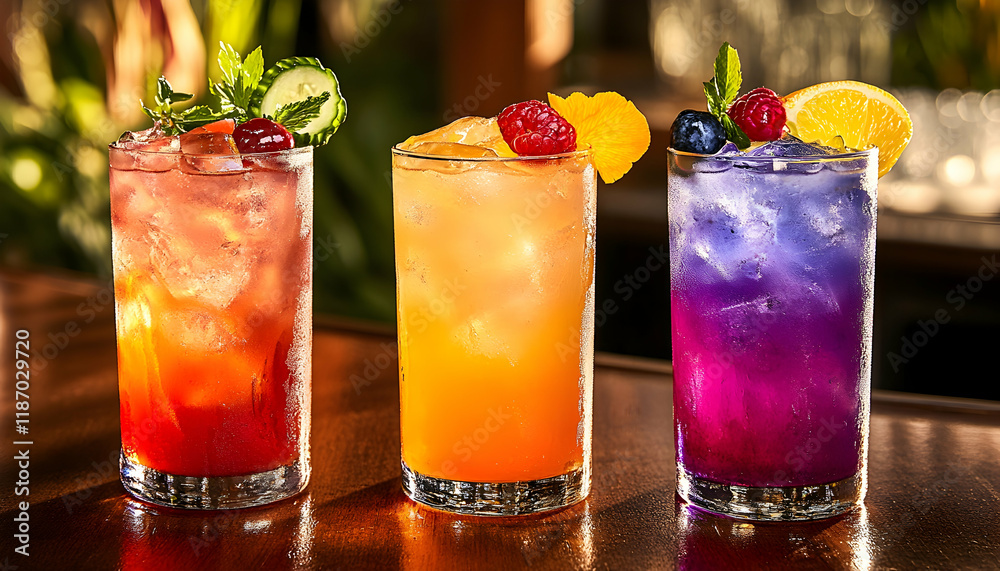 Refreshing Colorful Cocktail Drinks Illustration Refreshing Colorful Cocktail Drinks Illustration