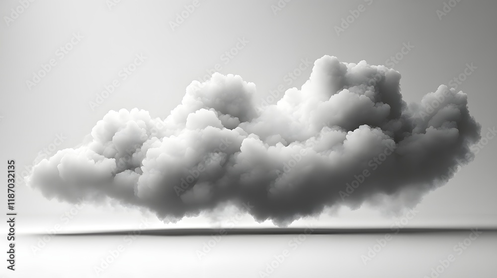 Naklejka premium Realistic 3D Cloud with Detailed Texture