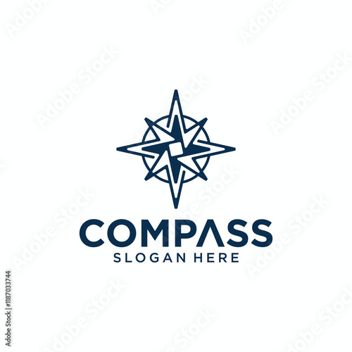 Compass vector logo collection, compass direction logo with elegant style, modern compass logo.
