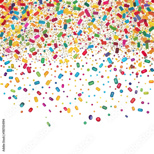 Colorful confetti background illustration isolated on transparent background  
 photo