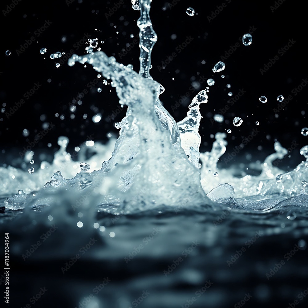 Water splash against black background. Water splash against black background.