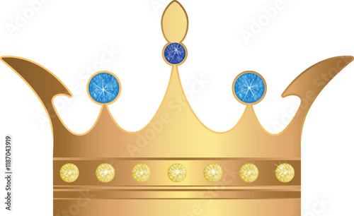 Isolated golden crown icon for VIP segment.