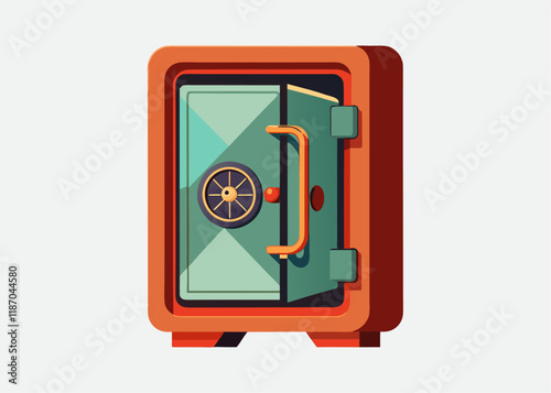 Retro safe bank sketch hand drawn in doodle style vector icon isolated on white background