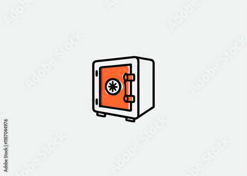Watercolor Vault icon vector for web and mobile app Illustration