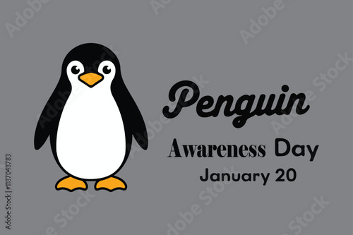 national penguin Awareness day vector illustration