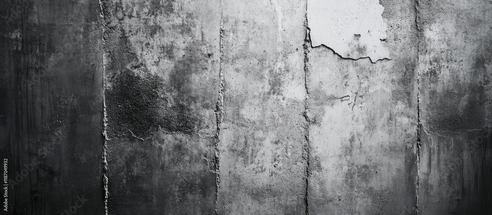 Fototapeta premium Textured Dark Gray and White Concrete Wall Background Ideal for Creating Contrast and Emphasizing Empty Copyspace for Design Purposes