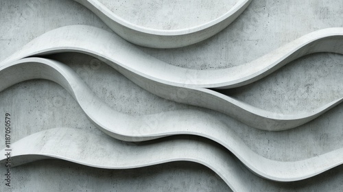 Contemporary concrete design with flowing abstract patterns for modern architectural backgrounds photo