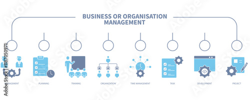 Business or organisation management banner web icon vector illustration concept